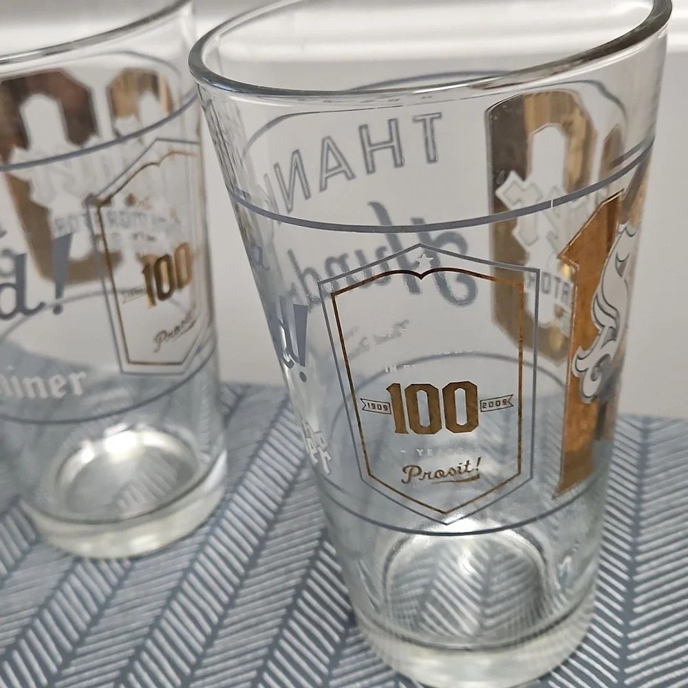 EUC Comemorative Shiner 100 YEAR Set Of 2 Pint Glasses - Picture 3 of 3